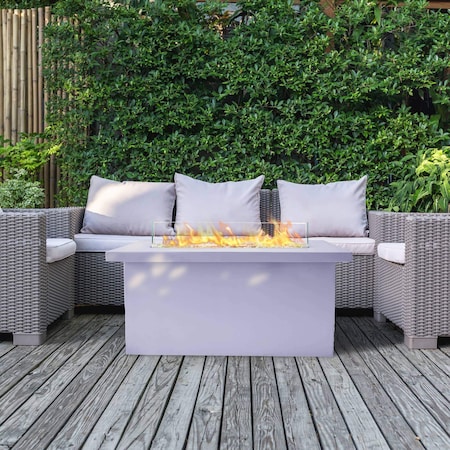 Bluegrass Living 42 In. X 20 Inch. Rectangular Mgo Propane Fire Pit Table With Gl HF42181AA